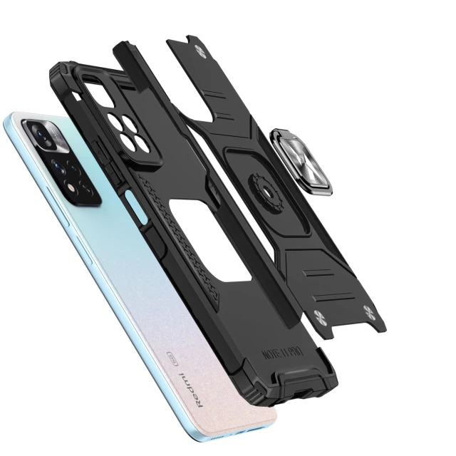 Чохол Wozinsky Ring Armor для Xiaomi Redmi Note 11 Pro 5G/11 Pro Plus/Mi 11i India/Mi 11i HyperCharge/Poco X4 NFC 5G Black (9145576243329)
