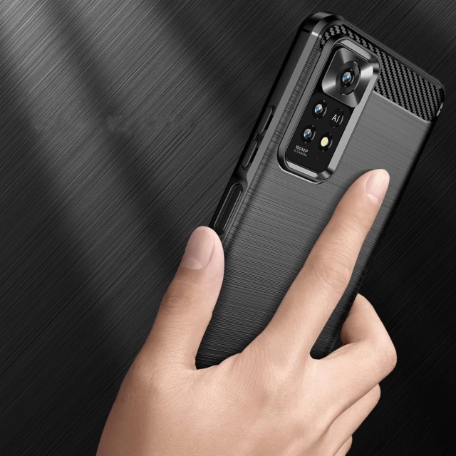 Чехол HRT Carbon Case для Xiaomi Redmi Note 11 Pro 5G/4G | 11 Pro Plus 5G Black (9145576246351)