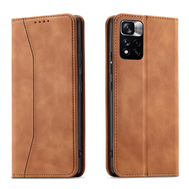 Чохол-книжка HRT Magnet Fancy Case для Xiaomi Redmi Note 11 Pro Brown (9145576249888)