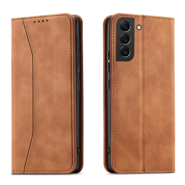 Чехол-книжка HRT Magnet Fancy Case для Samsung Galaxy S22 Plus Brown (9145576249963)