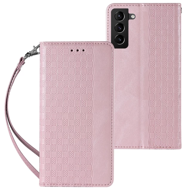 Чохол-книжка HRT Magnet Strap Case для Samsung Galaxy S22 Ultra Pink (9145576250686)