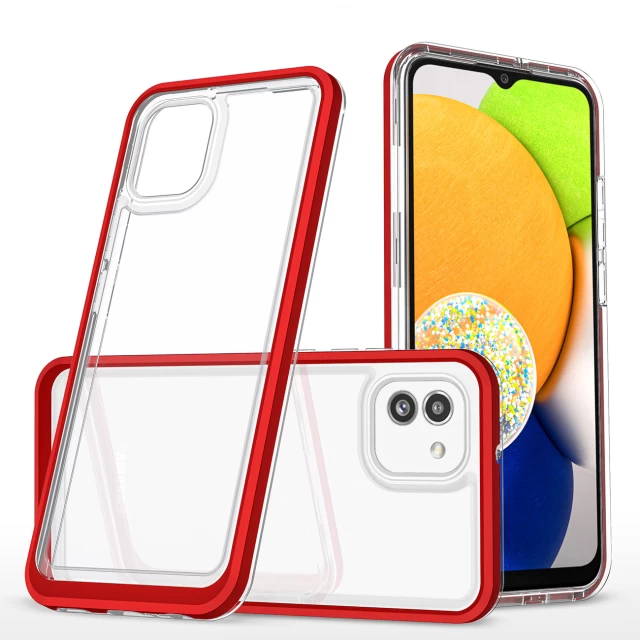 Чехол HRT Clear 3in1 Case для Samsung Galaxy A03 Red (9145576265956)
