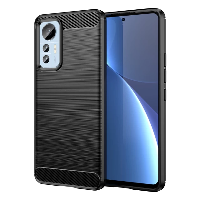 Чехол HRT Carbon Case для Xiaomi 12 Lite Black (9145576267509)