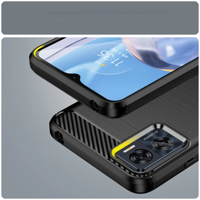 Чохол HRT Carbon Case для Motorola Moto E22 | Moto E22i Black (9145576268476)