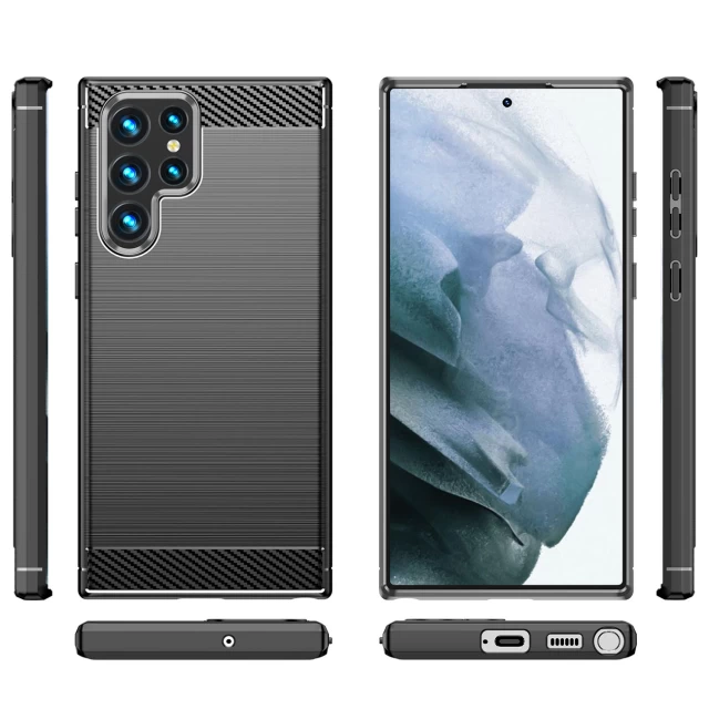 Чехол HRT Carbon Case для Samsung Galaxy S23 Ultra Black (9145576268537)