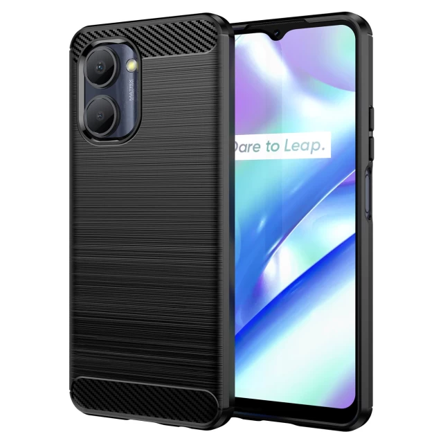 Чохол HRT Carbon Case для Realme C33 Black (9145576271742)