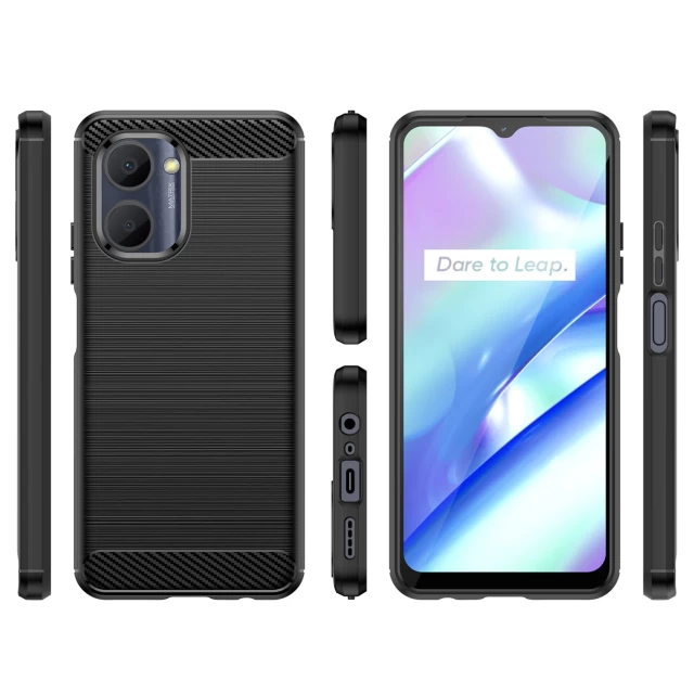 Чохол HRT Carbon Case для Realme C33 Black (9145576271742)