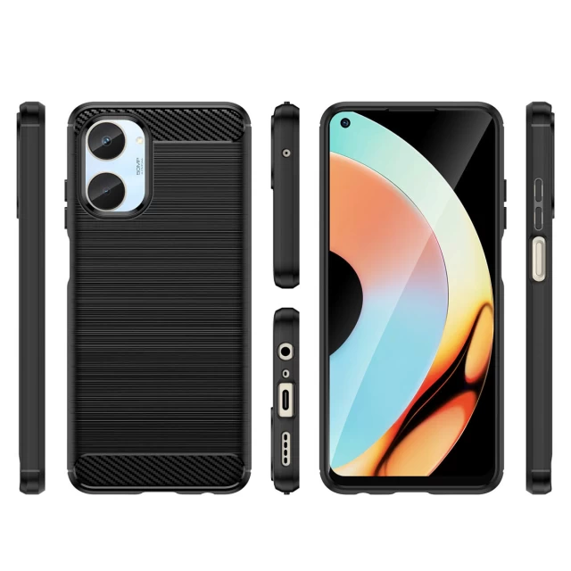 Чохол HRT Carbon Case для Realme 10 Black (9145576271759)