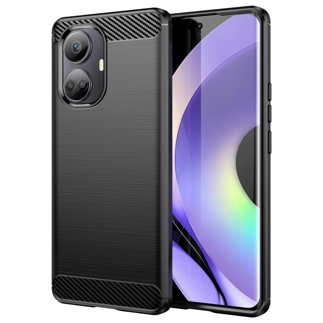 Чехол HRT Carbon Case для Realme 10 Pro Plus Black (9145576271858)