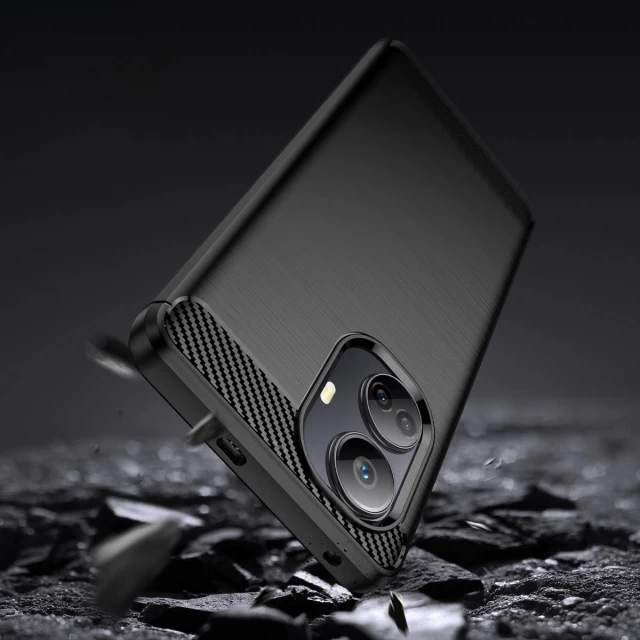 Чехол HRT Carbon Case для Realme 10 Pro Plus Black (9145576271858)