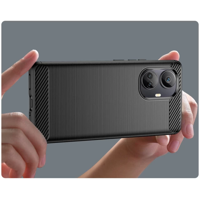 Чехол HRT Carbon Case для Realme 10 Pro Plus Black (9145576271858)