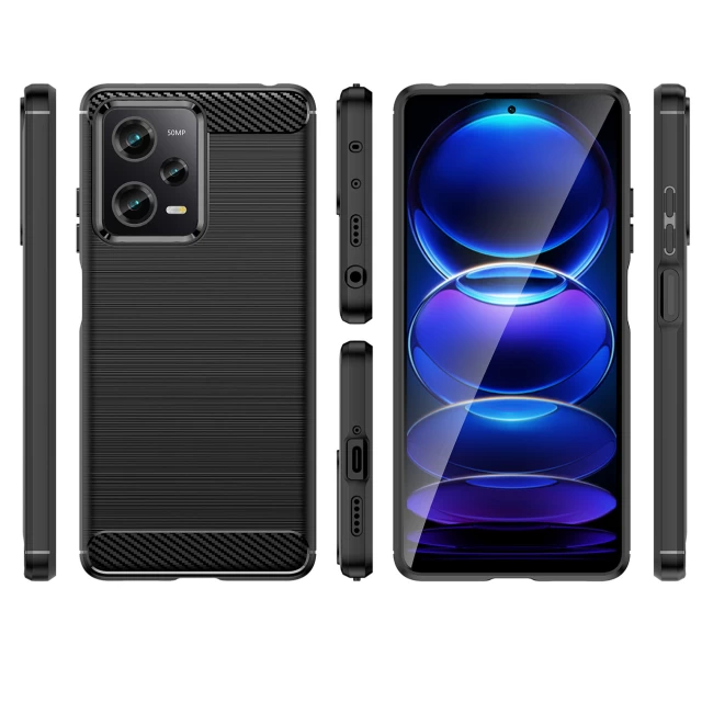 Чехол HRT Carbon Case для Xiaomi Redmi Note 12 Pro | Poco X5 Pro 5G Black (9145576274712)