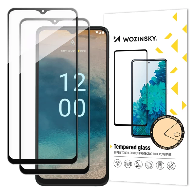 Защитное стекло Wozinsky Tempered Glass 9H Full Glue для Nokia G22 Black (2 Pack) (9145576275054)