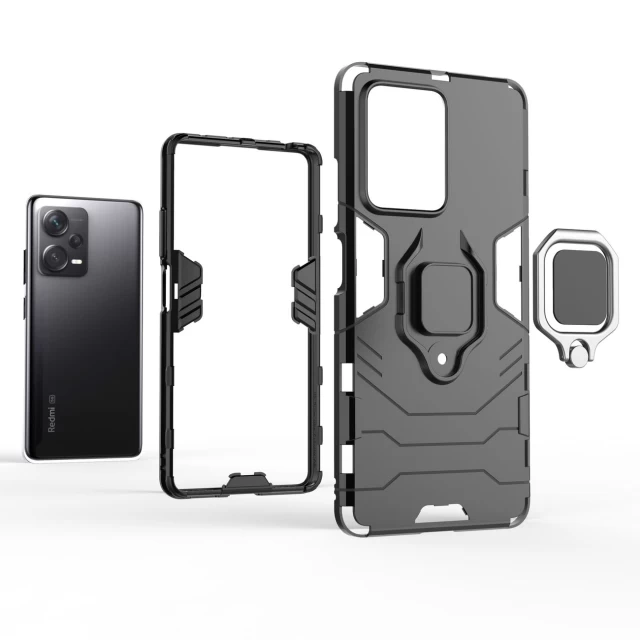 Чохол HRT Ring Armor для Xiaomi Redmi Note 12 Pro Plus Black (9145576277683)
