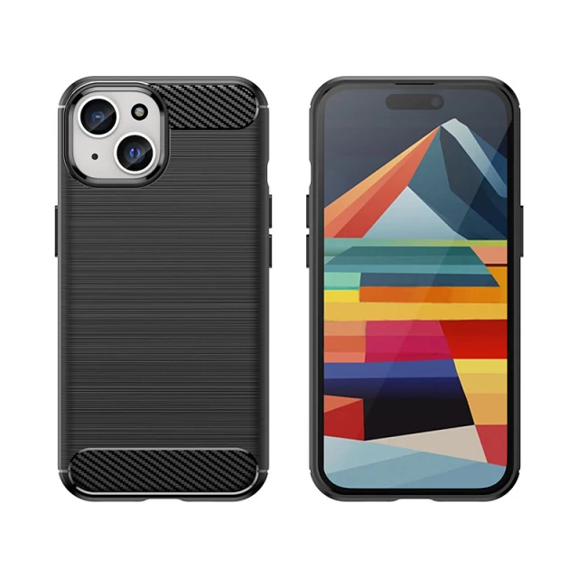 Чехол HRT Carbon Case для iPhone 15 Black (9145576279410)