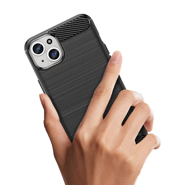 Чохол HRT Carbon Case для iPhone 15 Plus Black (9145576279434)