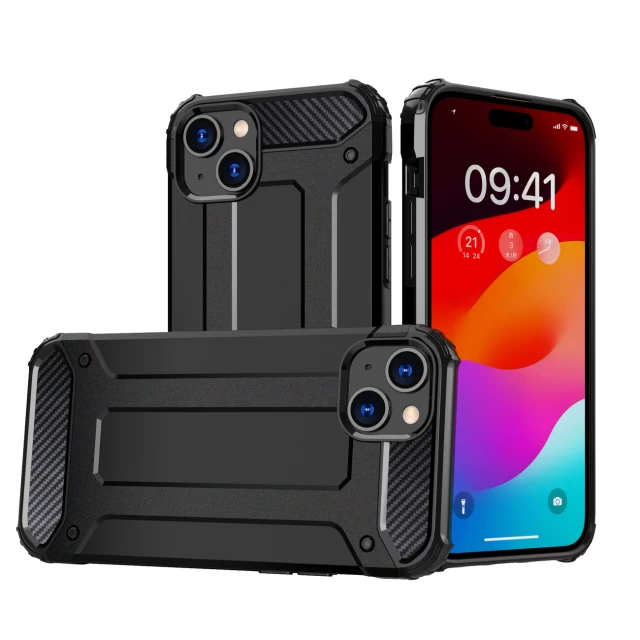 Чехол HRT Hybrid Armor iPhone 15 Black (9145576280461)