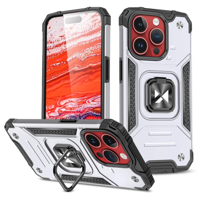 Чохол Wozinsky Ring Armor для iPhone 15 Pro Max Silver (9145576280737)