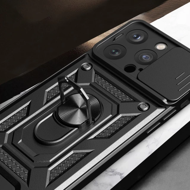 Чехол HRT Hybrid Armor Camshield для iPhone 15 Pro Max Black (9145576280836)