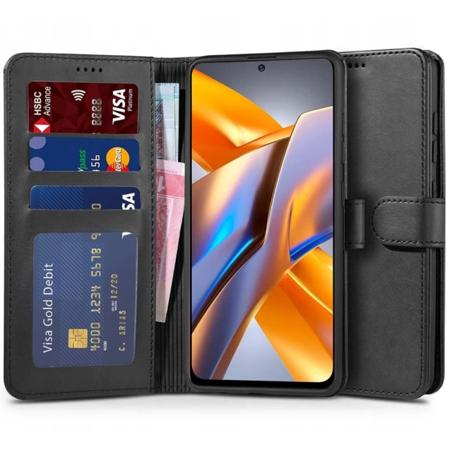 Чехол Tech-Protect Wallet для Xiaomi Poco M5S/Redmi Note 10/10S Black (9490713927960)
