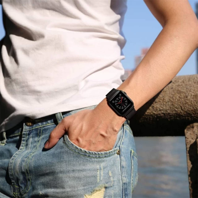 Ремінець Tech-Protect LeatherFit для Apple Watch 41 | 40 | 38 mm Black (9490713928097)