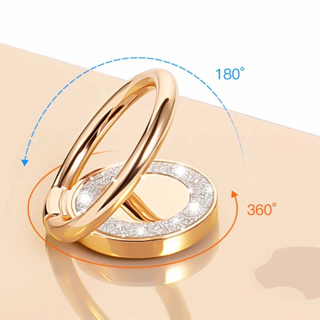 Кольцо-держатель для смартфона Tech-Protect Magnetic Phone Ring Glitter Gold (9589046917516)