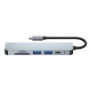 USB-хаб Tech-Protect V4 6-in-1 Grey USB-C - 2xUSB-A/HDMI/USB-C/SD/TF Grey (9589046919343)