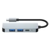 USB-хаб Tech-Protect V2 4-in-1 Grey USB-C - 2xUSB-A/HDMI/USB-C Grey (9589046919367)