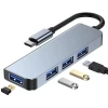 USB-хаб Tech-Protect V1 4-in-1 Grey USB-C - 4xUSB-A Grey (9589046919367)