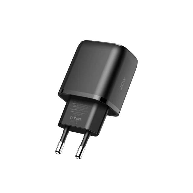Сетевое зарядное устройство Tech-Protect QC 20W USB-C | USB-A Black (9589046924286)
