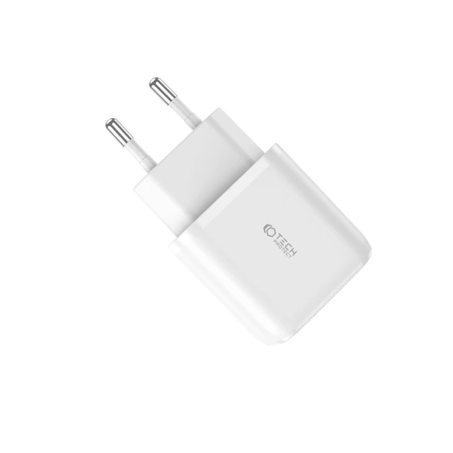 Мережевий зарядний пристрій Tech-Protect QC 20W USB-C | USB-A White (9589046924293)
