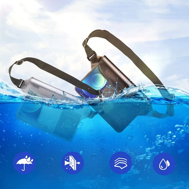 Водонепроникний чохол Tech-Protect Universal Waterproof Pouch Grey/Clear (9589046924545)