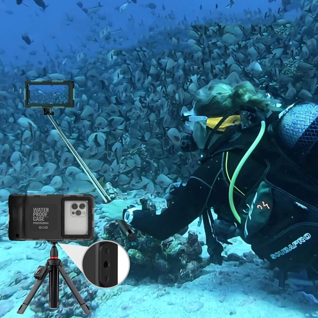 Водонепроницаемый чехол Tech-Protect IPX8 Universal Diving Waterproof Case Black (9589046924552)