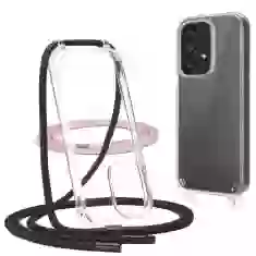 Чохол Tech-Protect Flexair Chain для Samsung Galaxy A53 5G Clear with Cord Black/Pink (9589046924804)