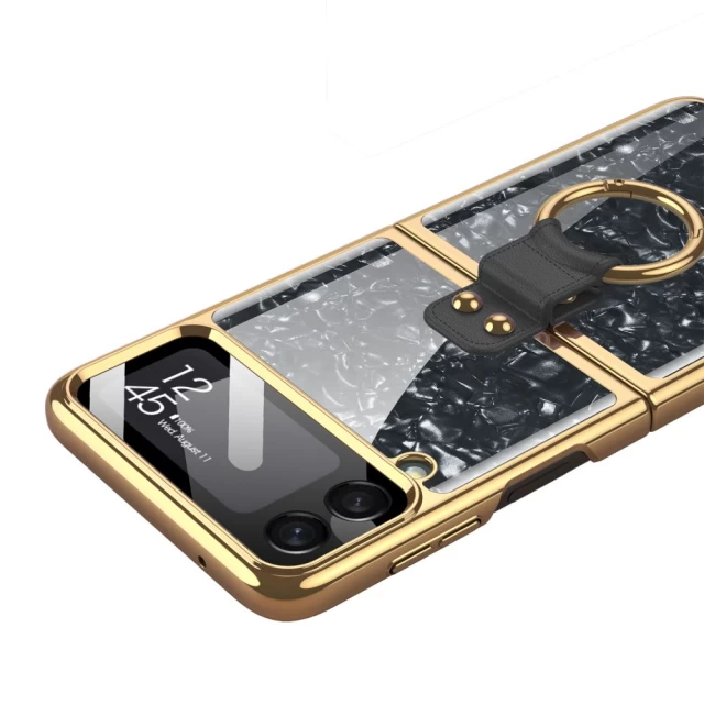 Чехол Tech-Protect Mood Ring для Samsung Galaxy Flip4 (F721) Black/Gold (9589046926631)
