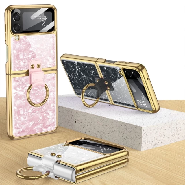 Чохол Tech-Protect Mood Ring для Samsung Galaxy Flip4 (F721) Pink/Gold (9589046926655)