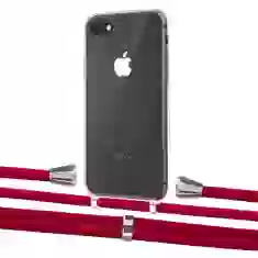 Чохол Upex Crossbody Protection Case для iPhone SE 2020 | 8 | 7 Crystal with Aide Red and Casquette Silver (UP101002)