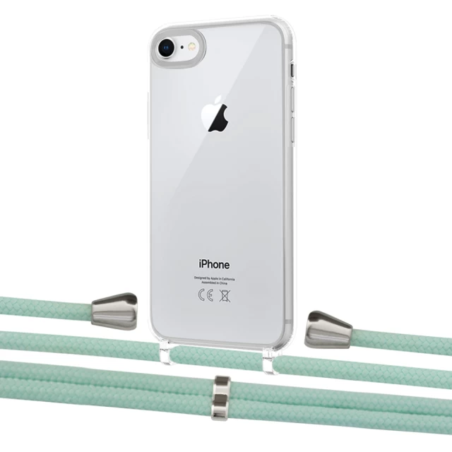 Чехол Upex Crossbody Protection Case для iPhone SE 2020 | 8 | 7 Crystal with Aide Pistachio and Casquette Silver (UP101006)