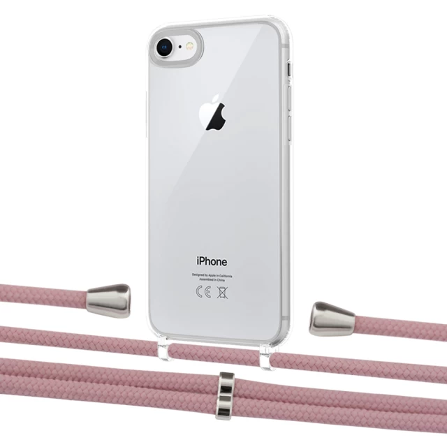 Чохол Upex Crossbody Protection Case для iPhone SE 2020 | 8 | 7 Crystal with Aide Carnation and Casquette Silver (UP101011)