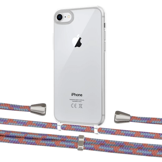 Чехол Upex Crossbody Protection Case для iPhone SE 2020 | 8 | 7 Crystal with Aide Blue Sunset and Casquette Silver (UP101024)