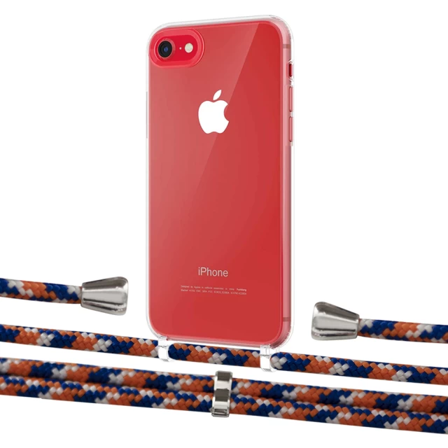 Чохол Upex Crossbody Protection Case для iPhone SE 2020 | 8 | 7 Crystal with Aide Orange Azure and Casquette Silver (UP101025)