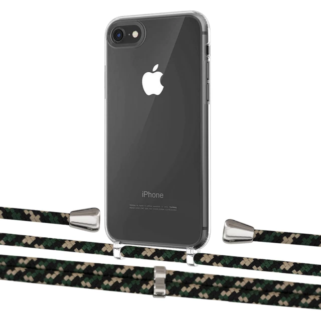 Чохол Upex Crossbody Protection Case для iPhone SE 2020 | 8 | 7 Crystal with Aide Juniper Camouflage and Casquette Silver (UP101027)