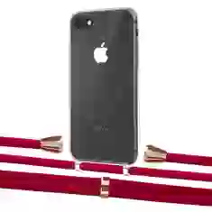 Чохол Upex Crossbody Protection Case для iPhone SE 2020 | 8 | 7 Crystal with Aide Red and Casquette Gold (UP101037)