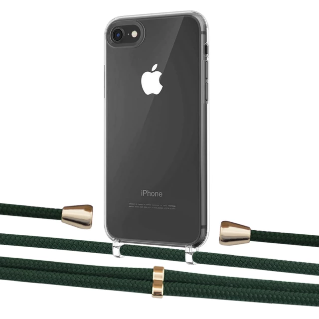 Чохол Upex Crossbody Protection Case для iPhone SE 2020 | 8 | 7 Crystal with Aide Cyprus Green and Casquette Gold (UP101044)