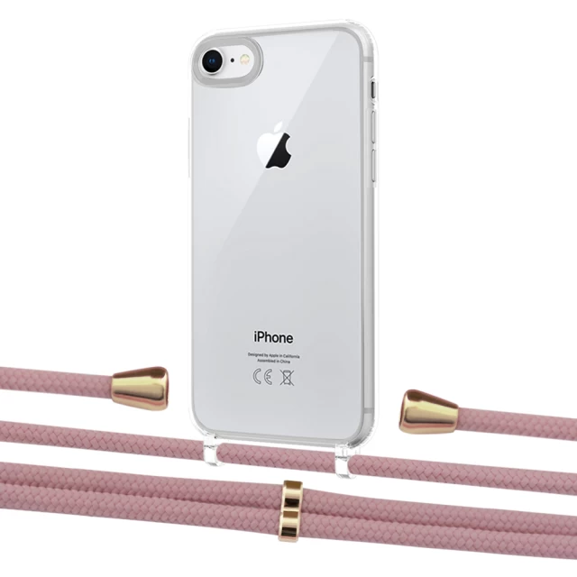 Чохол Upex Crossbody Protection Case для iPhone SE 2020 | 8 | 7 Crystal with Aide Carnation and Casquette Gold (UP101046)