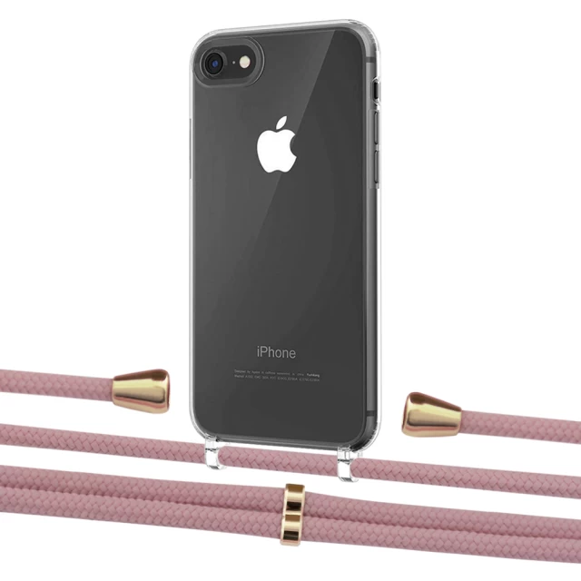 Чехол Upex Crossbody Protection Case для iPhone SE 2020 | 8 | 7 Crystal with Aide Carnation and Casquette Gold (UP101046)
