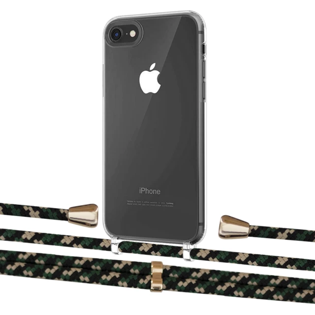 Чохол Upex Crossbody Protection Case для iPhone SE 2020 | 8 | 7 Crystal with Aide Juniper Camouflage and Casquette Gold (UP101062)