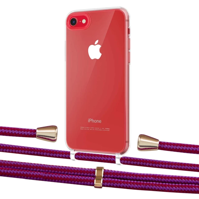 Чохол Upex Crossbody Protection Case для iPhone SE 2020 | 8 | 7 Crystal with Aide Rouge Cramoisi and Casquette Gold (UP101069)