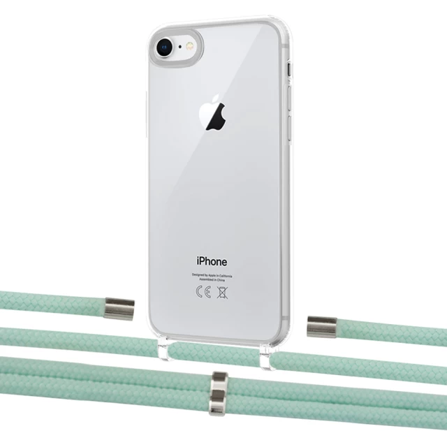 Чохол Upex Crossbody Protection Case для iPhone SE 2020 | 8 | 7 Crystal with Aide Pistachio and Cap Silver (UP101076)