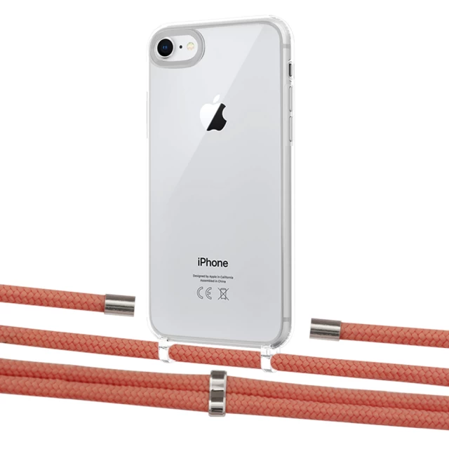 Чохол Upex Crossbody Protection Case для iPhone SE 2020 | 8 | 7 Crystal with Aide Cantaloupe and Cap Silver (UP101077)